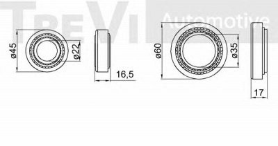 TREVI AUTOMOTIVE wb1358 -  Комплект подшипника ступицы колеса